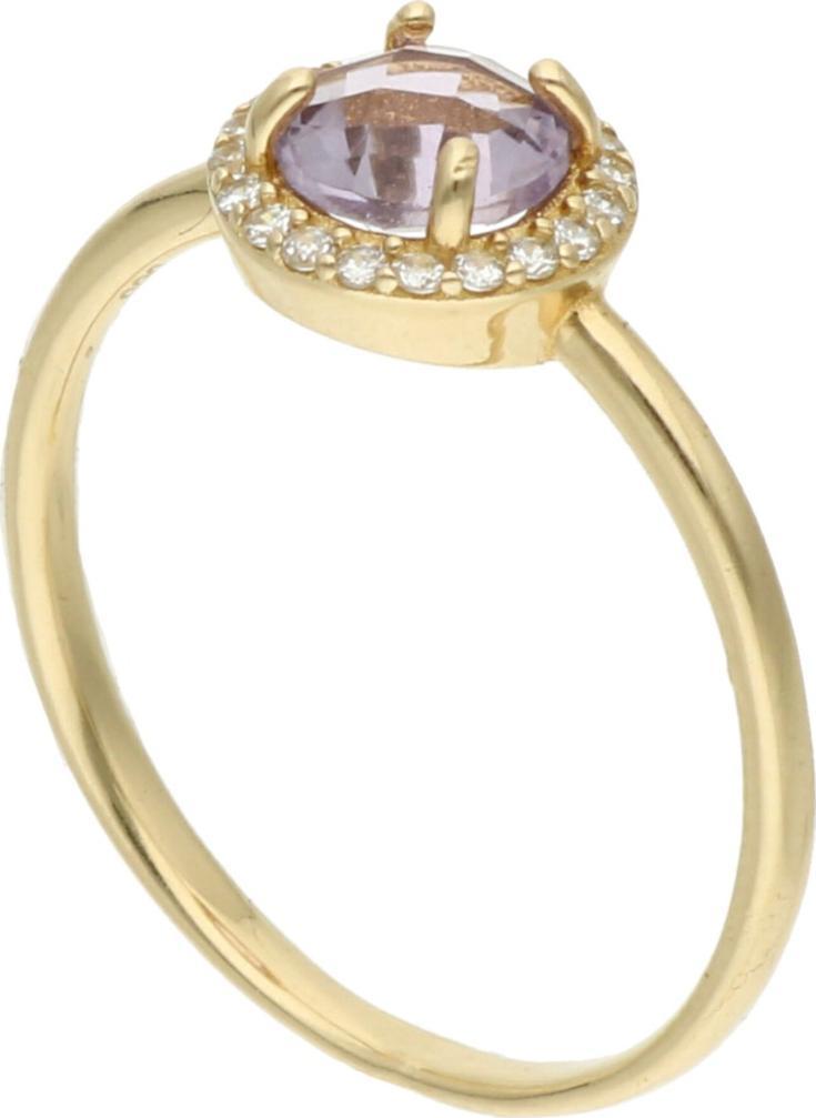 Rosanto Złoty pierścionek z ametystem roz. 19 585 14k