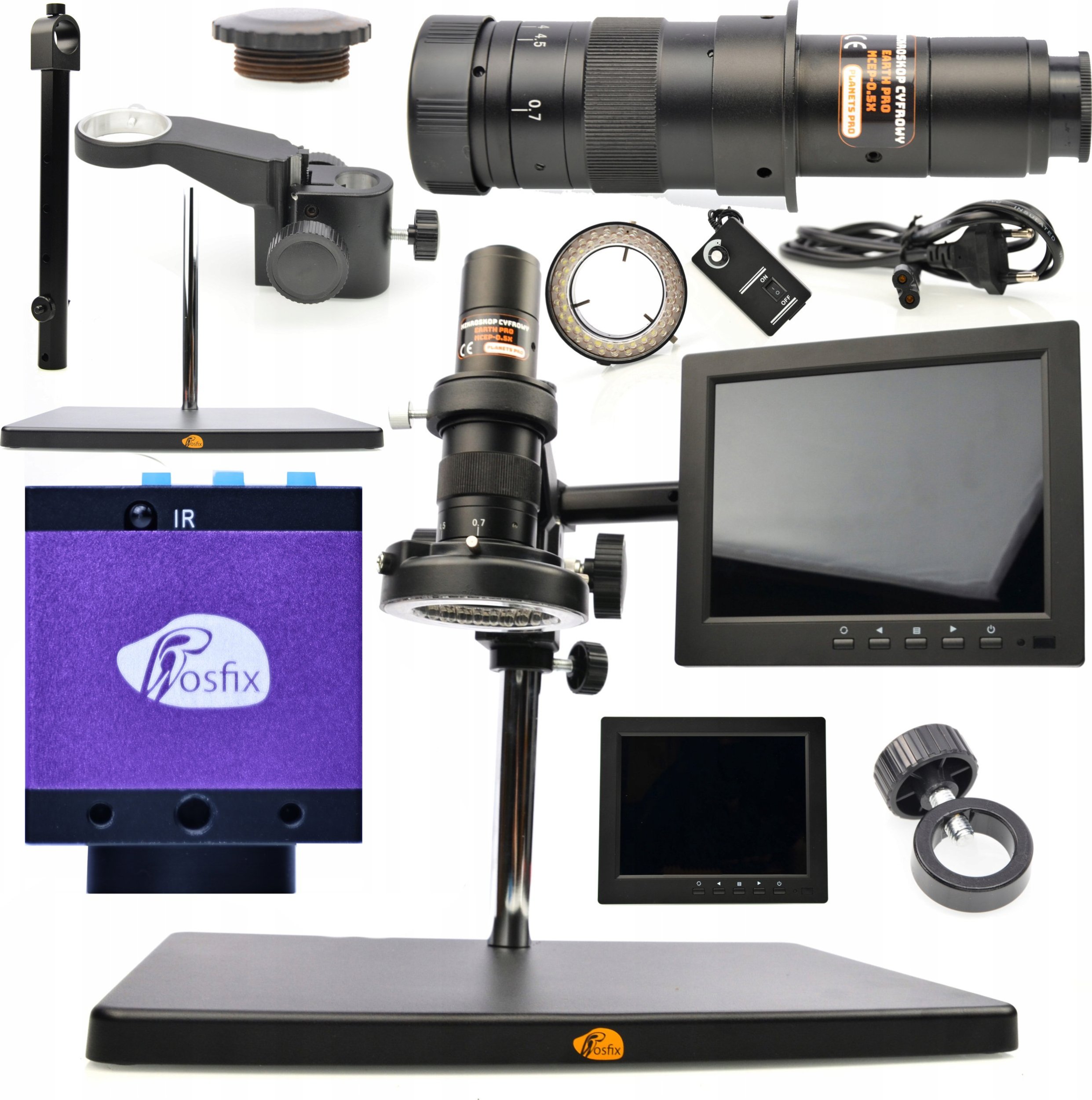 Mikroskop Rosfix MIKROSKOP CYFROWY LUTOWANIE JUBILERSTWO KAMERA WYŚWIETLACZ UCHWYT ROSFIX