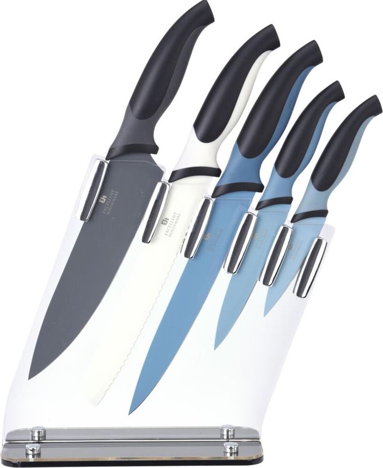Excellent Houseware Zestaw noży kuchennych na stojaku