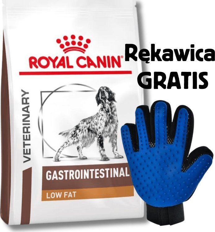 Royal Canin ROYAL CANIN Dog Gastro Intestinal Low Fat 12 kg + Rękawica do czesania GRATIS!
