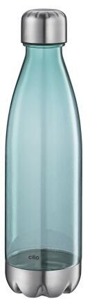 Cilio Butelka na zimne napoje Elegante, śred. 7 x 22 cm, 0,7 l, tritan/stal nierdzewna, turkusowy
