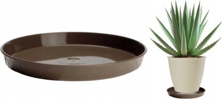 Galicja Podstawka brązowa drewnopodobna pod doniczkę 28 cm