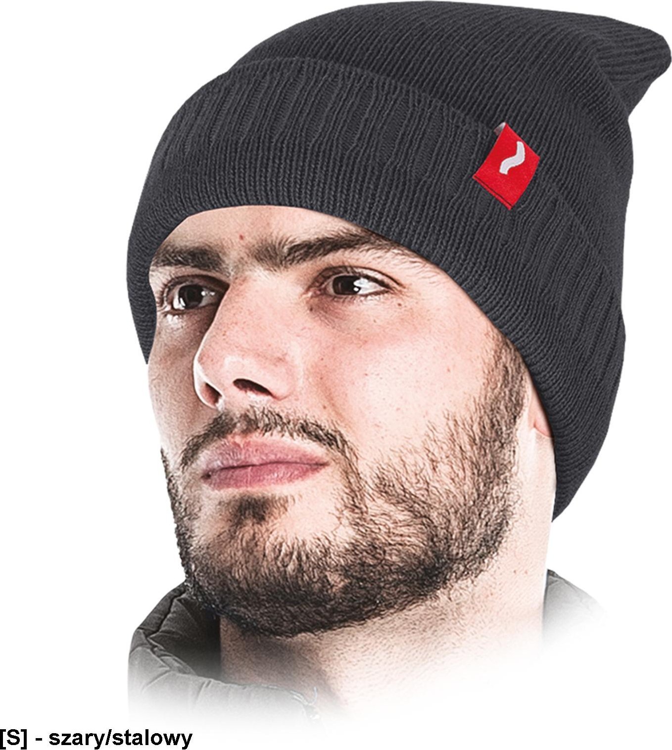 R.E.I.S. CZCITY - czapka zimowa, powłoka 100% poliester, podszewka 100% poliester - szary/stalowy