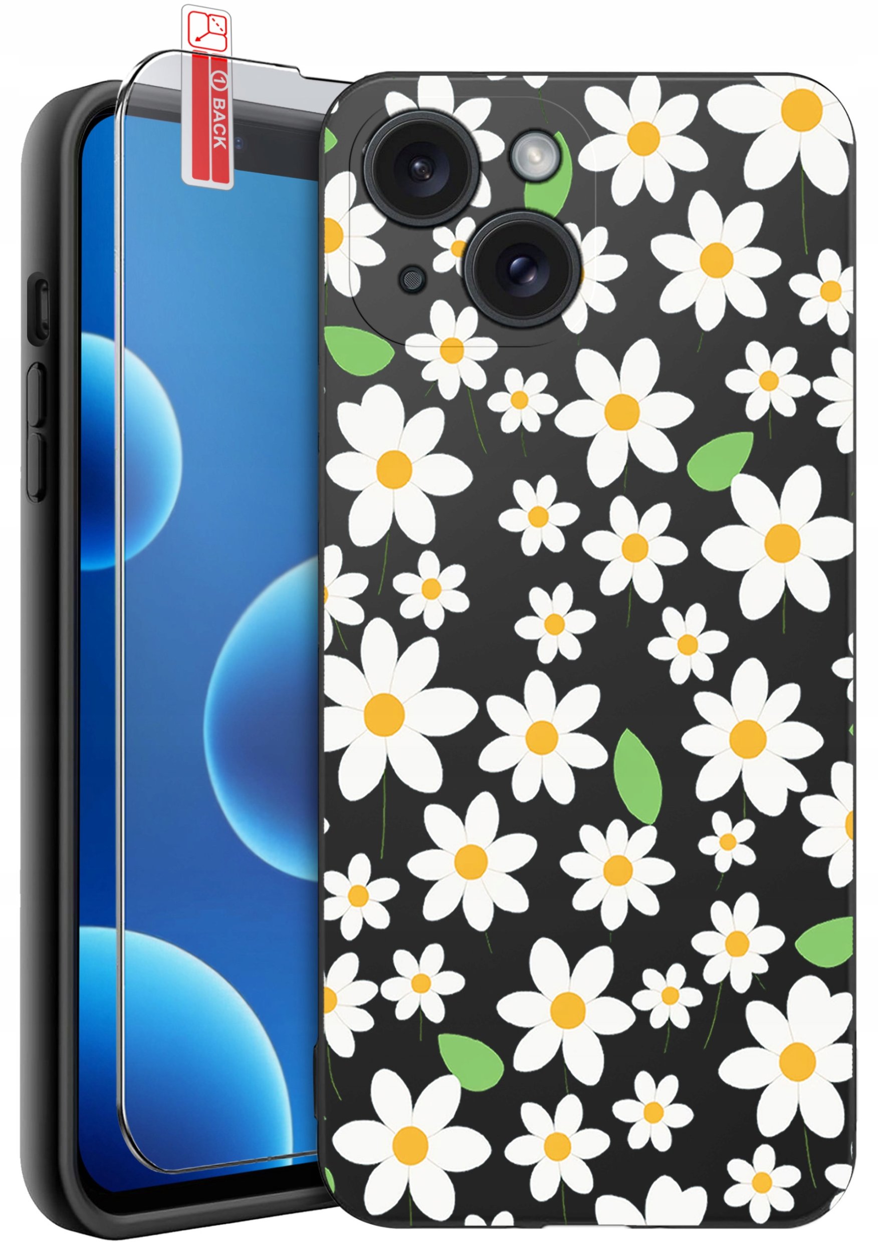 ETUI do iPhone 13 | 14 | WZORY | SILIKONOWE MATT CASE + SZKŁO 9H