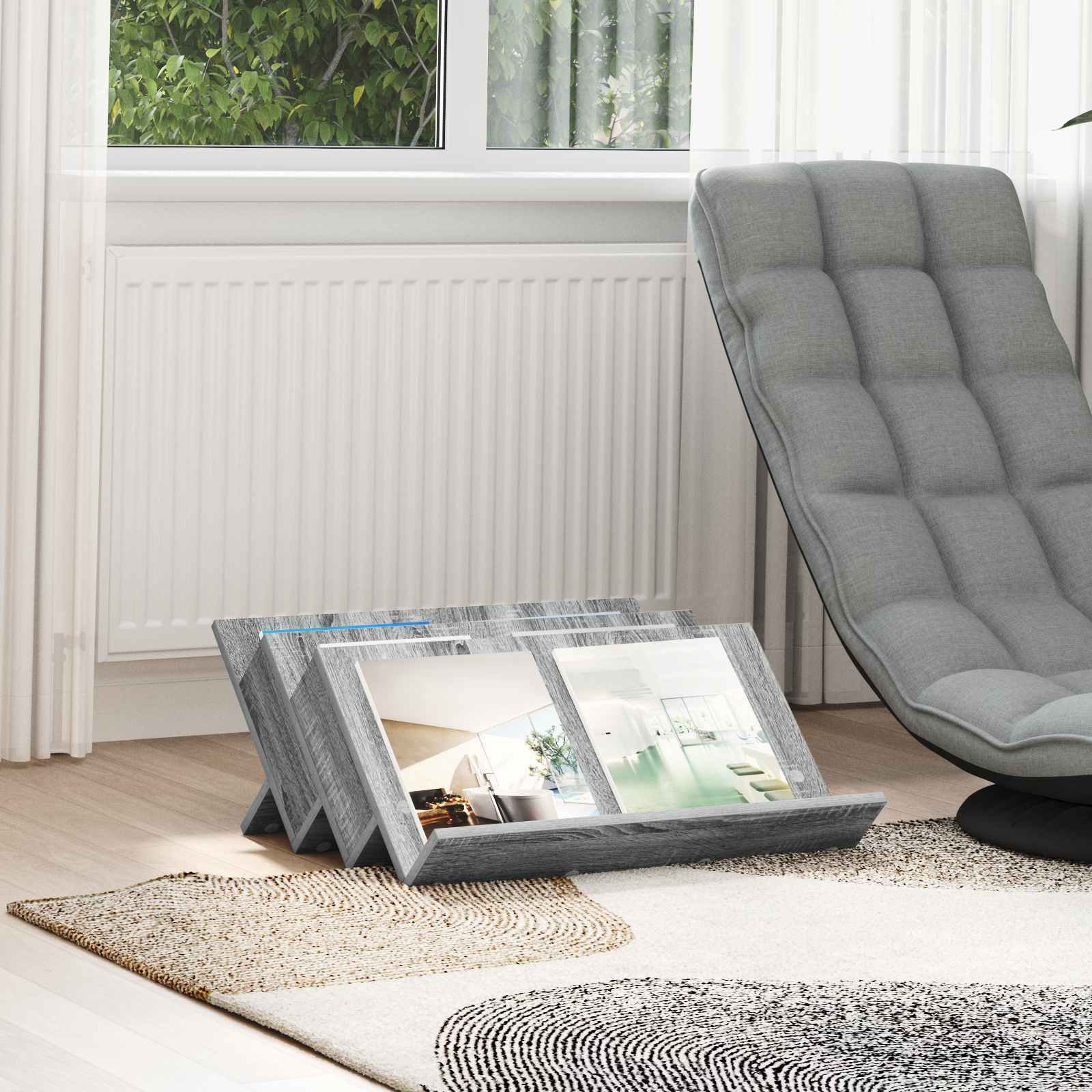 vidaXL Szafka boczna z półką szara 65 x 57,5 x 42 cm