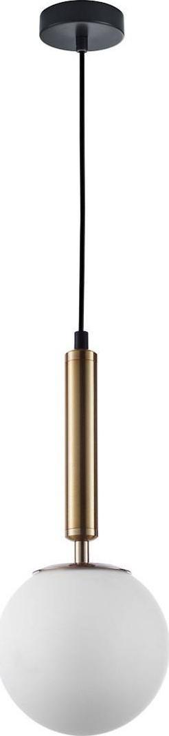 Lampa wisząca Italux Skandynawska LAMPA wisząca RAVENA PND-2324-1 GD+OPA Italux loftowy zwis szklana kula złota biała