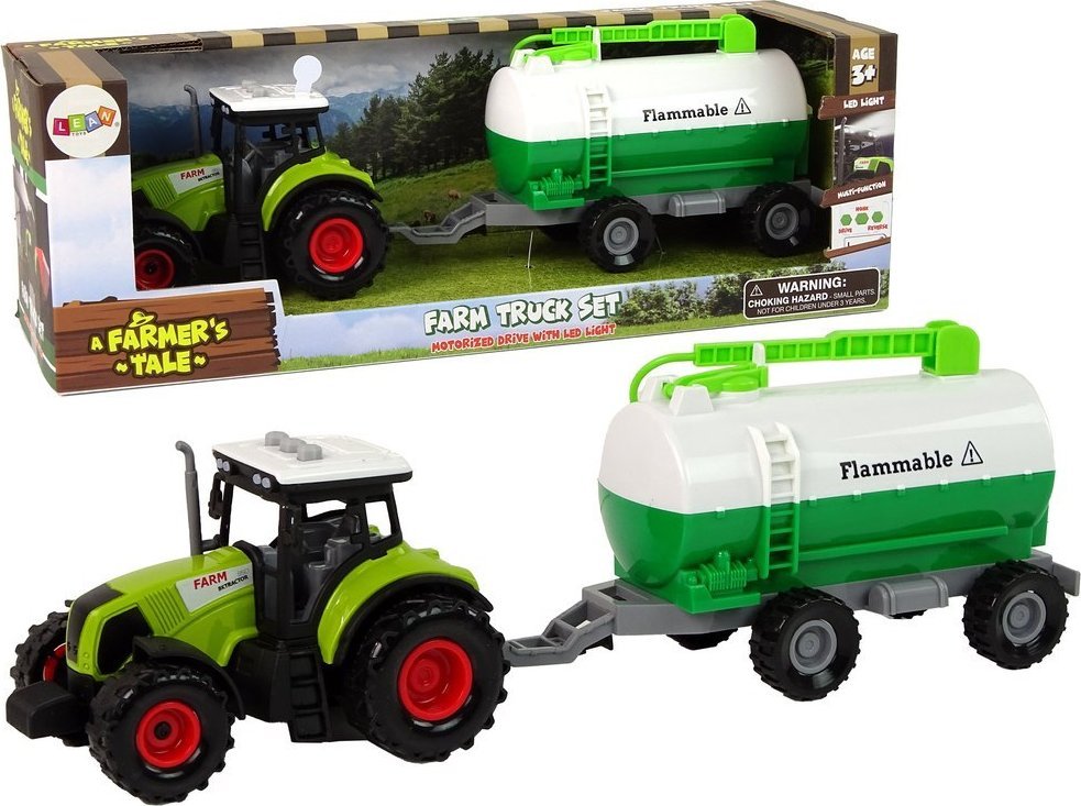 LeanToys Traktor dla Dzieci z Przyczepką Cysterna Autko Farma