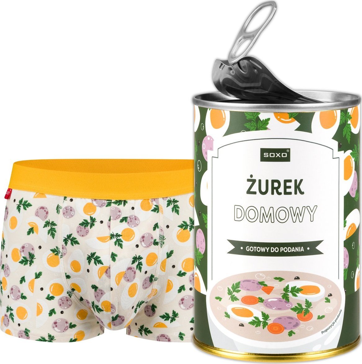 Soxo Męskie Bokserki Żurek w puszce idealny zabawny prezent dla Niego M