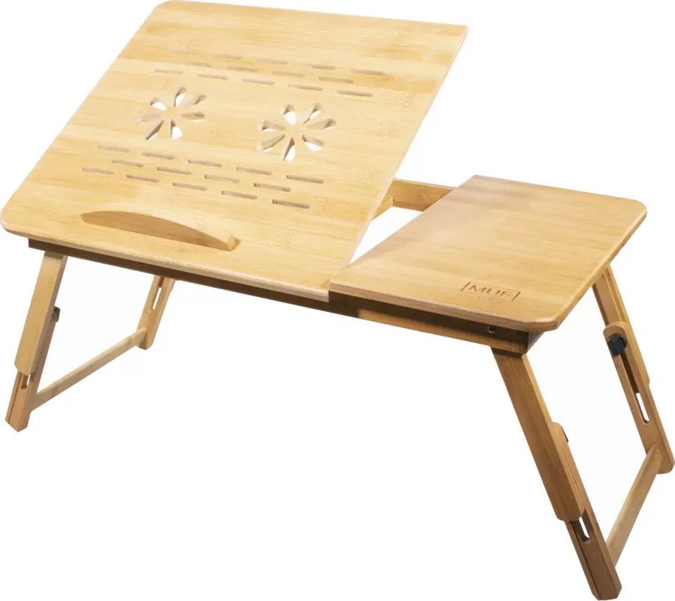 Elior Bambusowy stolik pod laptopa z uchylnym blatem - Modero 4X