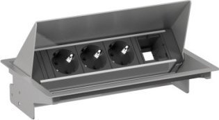 Bachmann BACHMANN CONEO SET 3x gniazdo z uziemieniem 1x ABD, srebrny