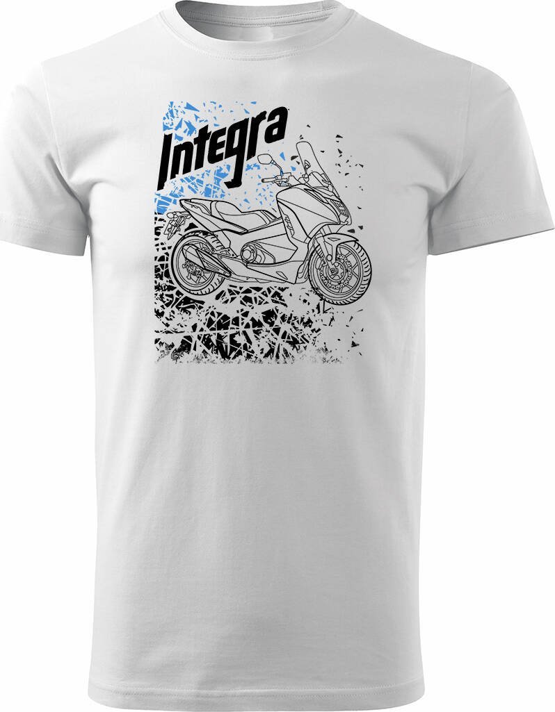 Topslang Koszulka z motocyklem na motor Honda Integra męska biała REGULAR XL