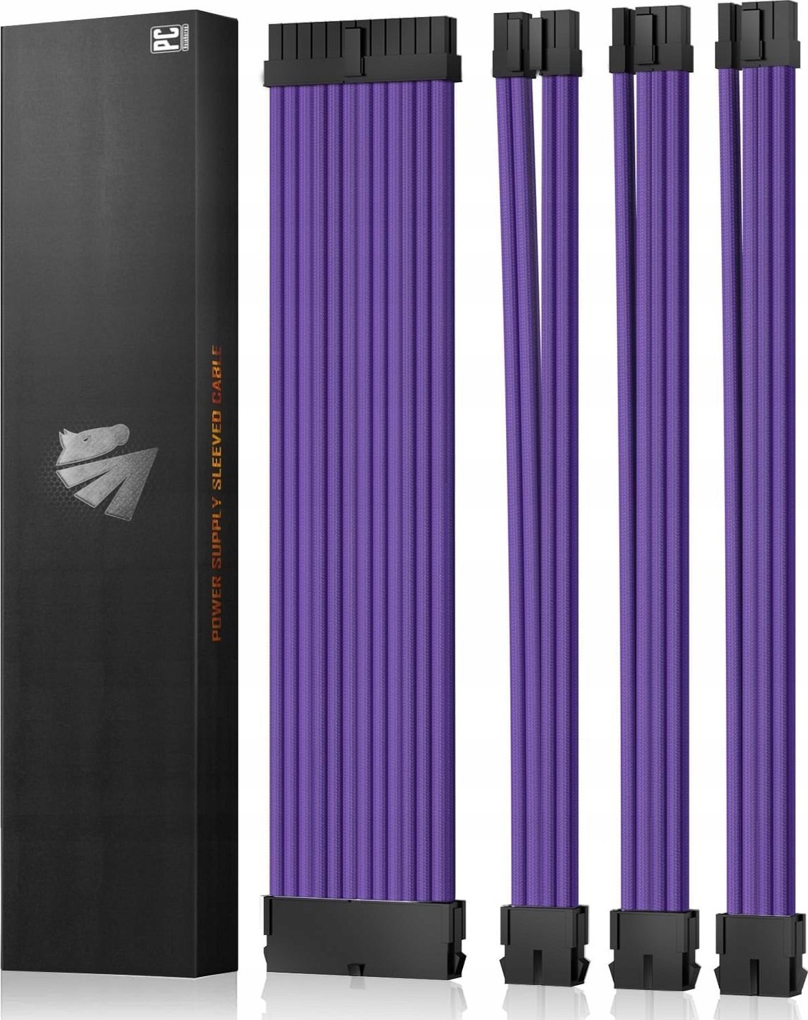 AsiaHorse Zestaw przedłużaczy kabli do zasilacza ATX 4 KIT Fioletowe 18 AWG AsiaHorse Sleeved