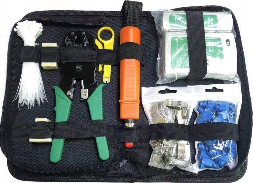 LeanToys Komplet Narzędzi Sieciowych 19w1 Tester Zaciskarka Kabli LEAN Toys