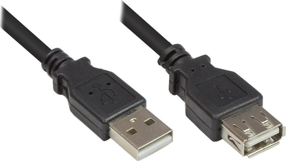 Kabel USB Alcasa USB-A - USB-A 3 m Czarny (2511-OF3S)