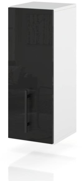 szafka kuchenna wisząca modułowa z uchwytami 15cm spremium czarny połysk