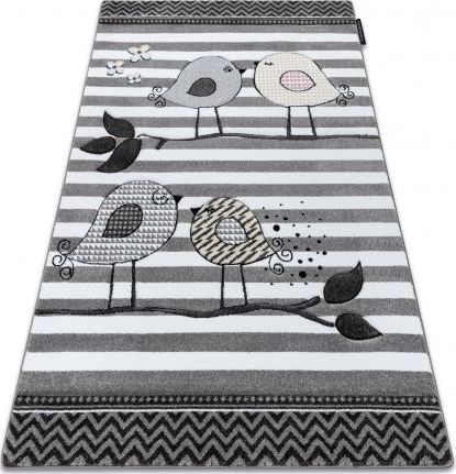 Dywany Łuszczów Dywan PETIT BIRDS PTASZKI szary, 180x270 cm