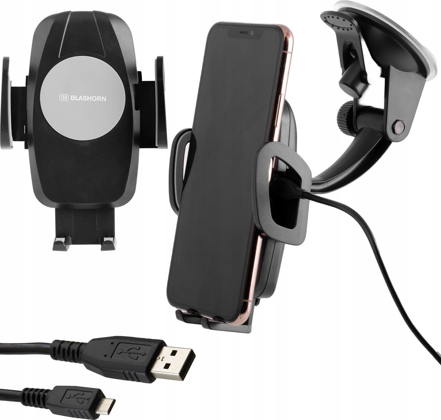 Blashorn Indukcyjna Ładowarka do Samochodu Regulacja Kabel 10W uchwyt do telefonu