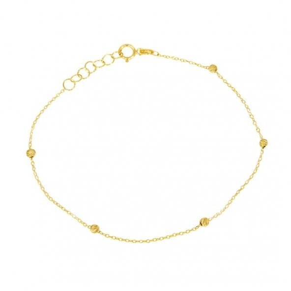 Caspol Złota Bransoletka z Delikatnymi Kulkami 585 BR.01819