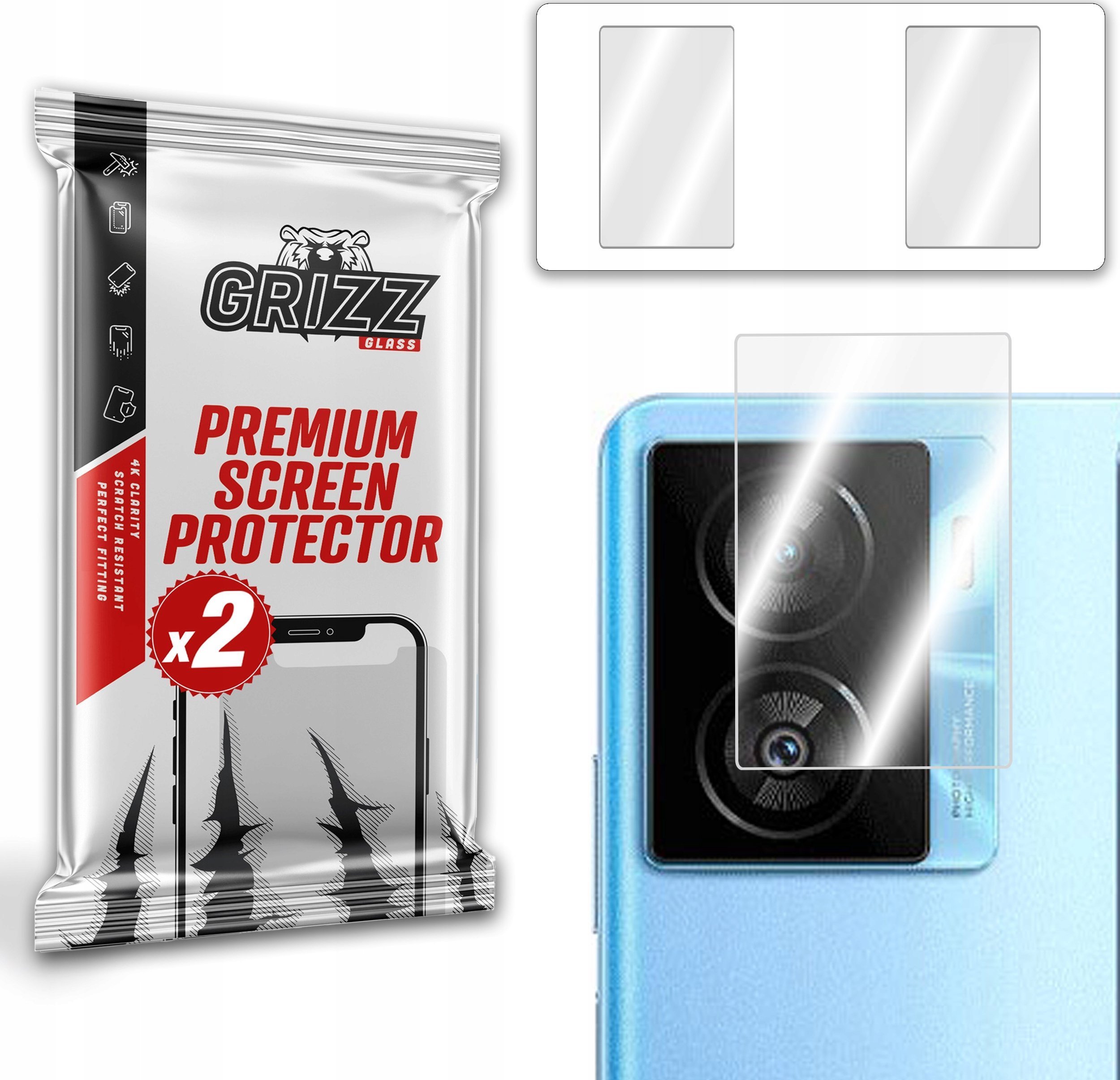 GrizzGlass Szkło na aparat GrizzGlass HybridGlass Camera vivo iQOO Z7x