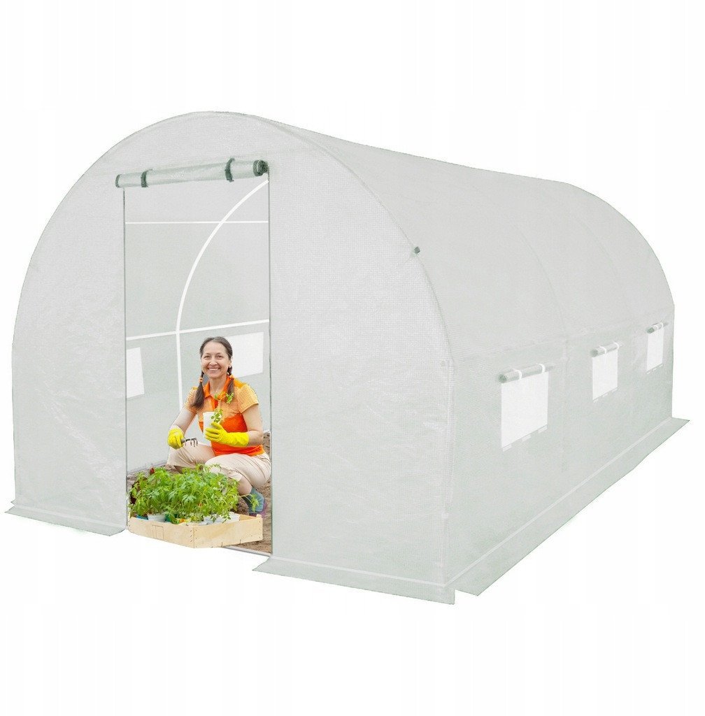 Tunel foliowy szklarnia 2x3,5m biały stelaż 25mm 7m2