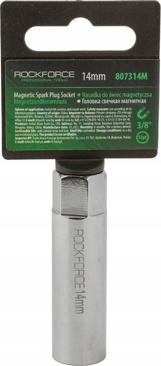 Rockforce Nasadka do świec magnetyczna 14 mm, 3/8"
