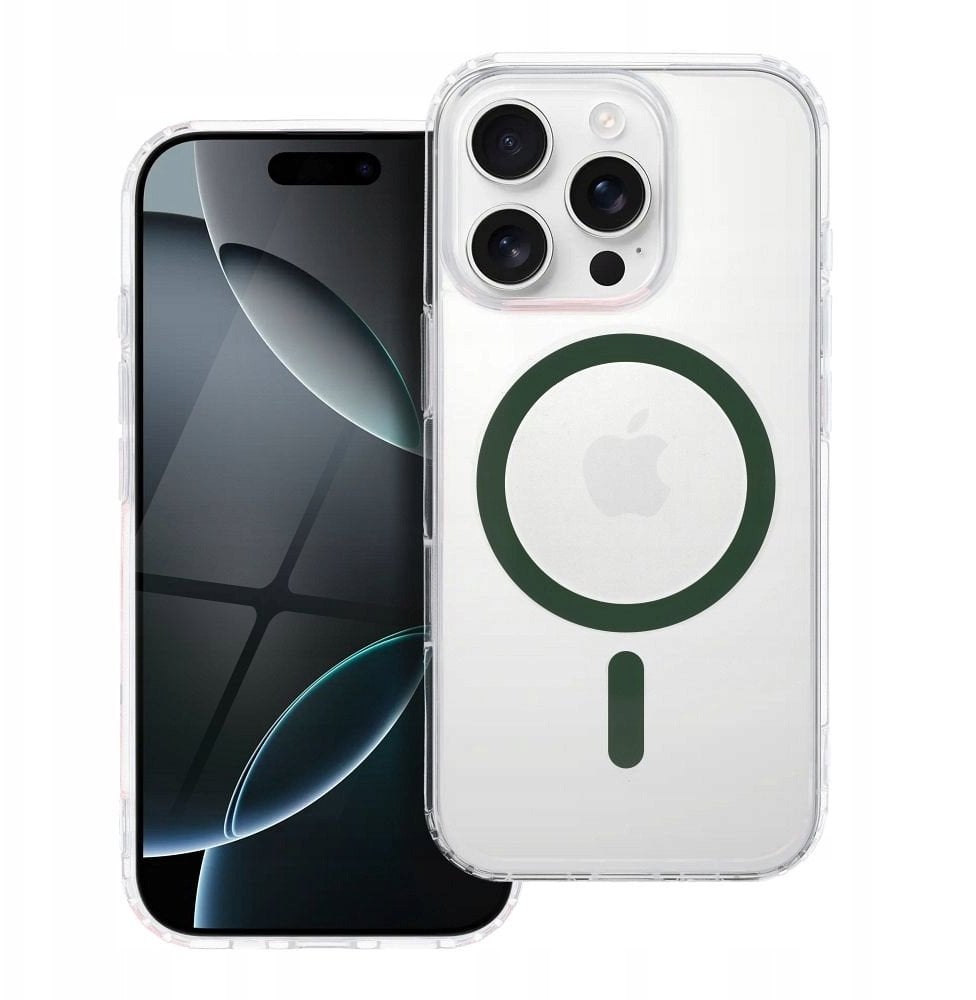 Drop Glue Colorful Ring Mag Cover kompatybilny z MagSafe pasuje do IPHONE 13 PRO MAX ciemny zielony