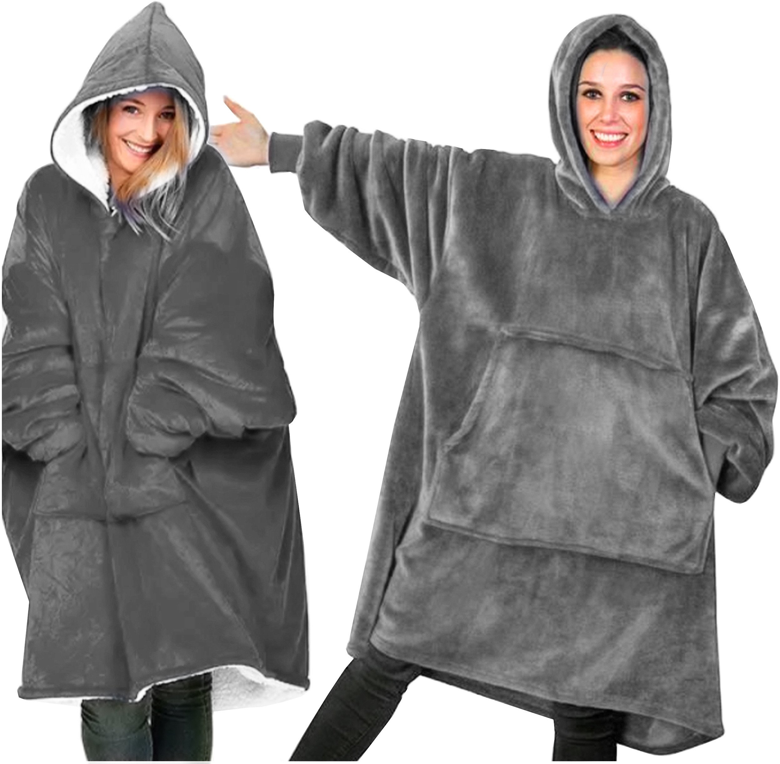 L50C1 KOC PONCZO NARZUTA Z KAPTUREM GRUBY