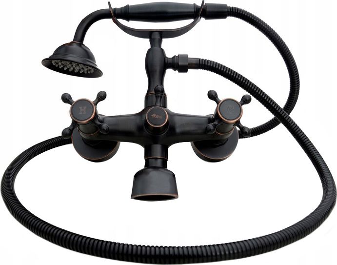 Bateria wannowa Rea Retro ścienne czarny (REA-B0224)