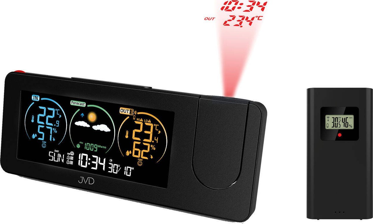 JVD Stacja pogody z projektorem JVD RB3538.1 Zegar Budzik .