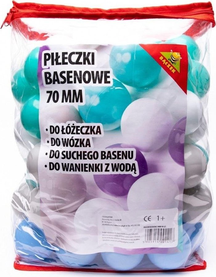 Baczek Piłki basenowe 7cm 70szt
