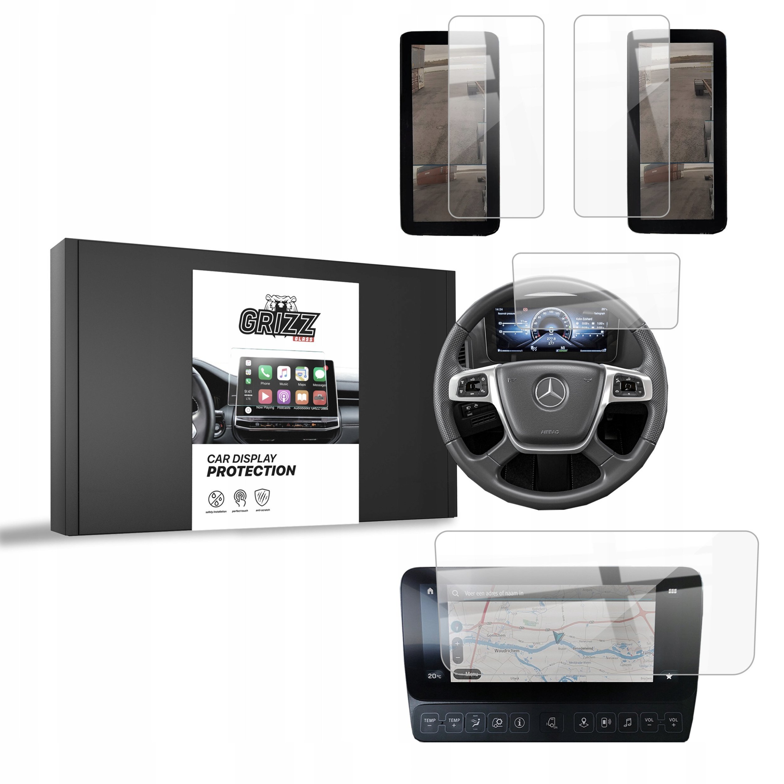 Folia ceramiczna GrizzGlass CarDisplay Protection do Mercedes Actros 2019-2024 [4w1]