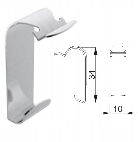 Zapinka ZPNNH60E2 34x10 stal nierdzewna E90 140006