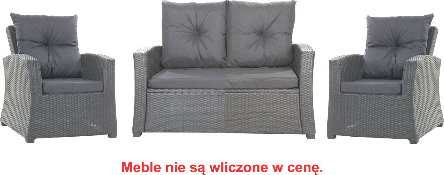 Setgarden Zestaw poduszek na meble ogrodowe rattanowe dla 4 osób rozmiar 112/52