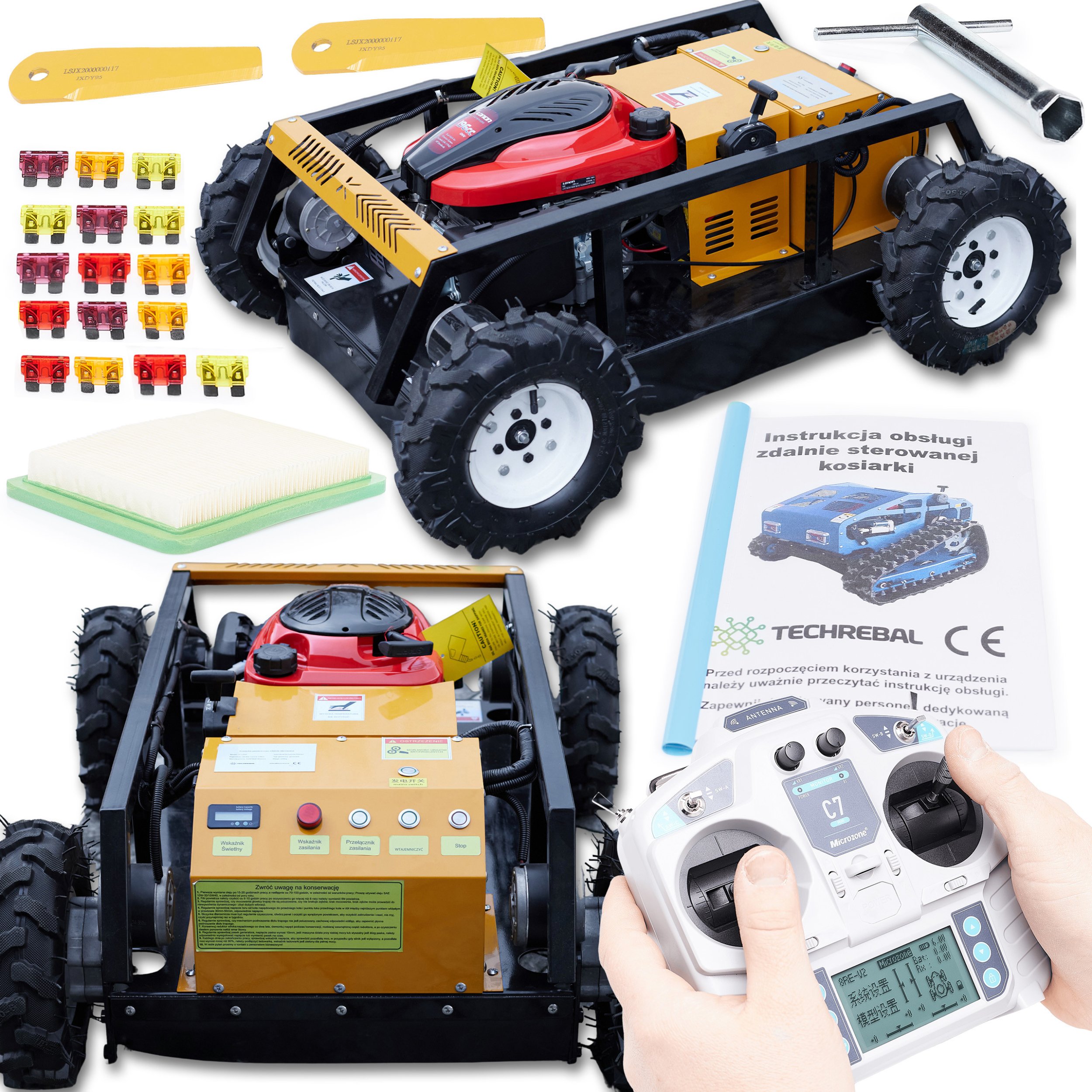 Kosiarka Zdalnie Sterowana Prato 550 Hybryda Spalinowa Pilot RC 50cm Loncin