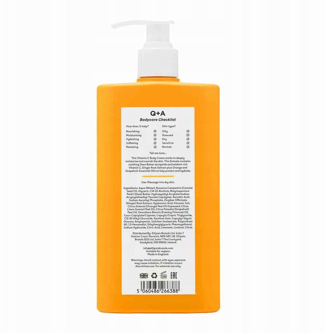 Kūno kremas su vitaminu C Q+A Vitamin C Body Cream, 250 ml