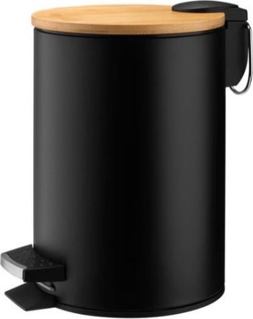 Kosz na śmieci Galicja Kosz na śmieci łazienkowy z pedałem i wkładem czarny 3l Dastin