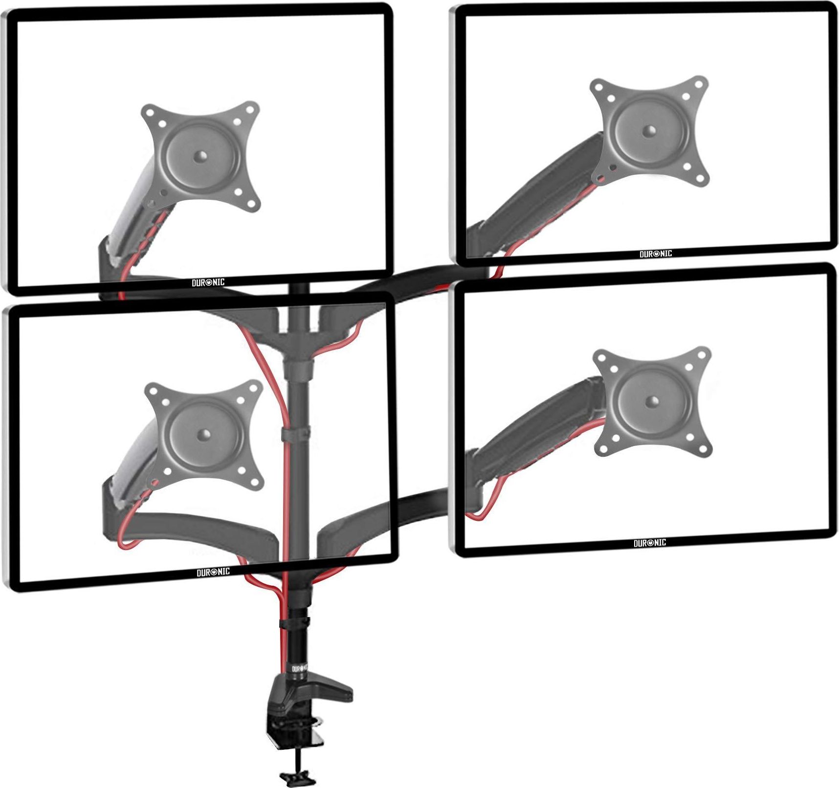 Duronic Uchwyt biurkowy na 4 monitory 15" - 27" DM554 (3D-EIVR-0GJS)