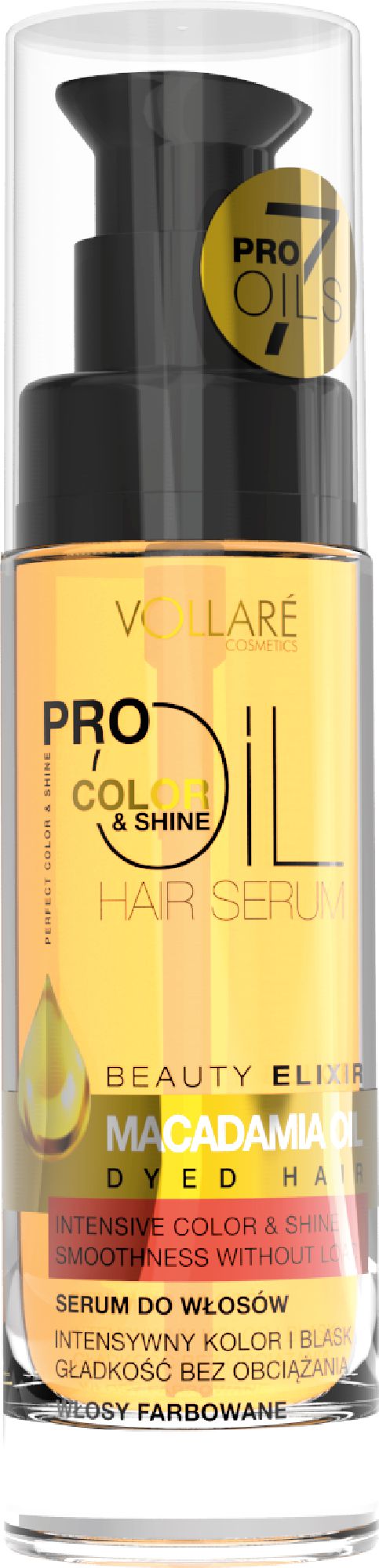 Vollare Pro Oils Color & Shine Serum do włosów farbowanych Macadamia Oil 30ml