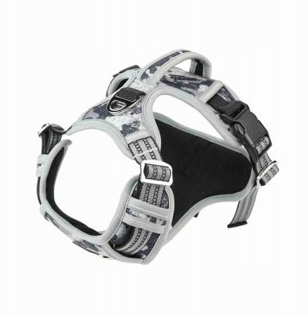 Barry King Szelki dla psa szare moro materiał Oxford S ob.szyi 36-50cm/ob.klatki 36-63cm