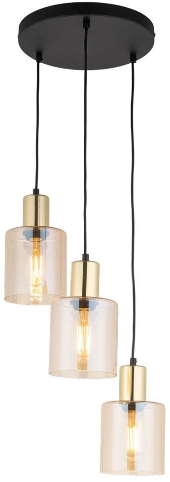 TK Lighting Sierra 6667 lampa wisząca zwis 3x15W E27 złota/bursztynowa