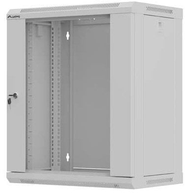 Szafa Lanberg Rack cabinet 19inch wall-mount 12U/540X350 flat pack with glass door grey