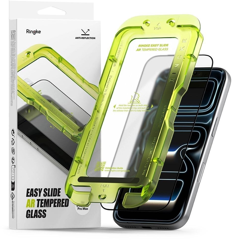 SZKŁO HARTOWANE RINGKE EASY SLIDE ANTI REFLECTIVE TEMPERED GLASS IPHONE 17 PRO MAX BLACK