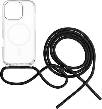 Fixed | MagPure Neck | Back Cover with Lanyard | Apple | iPhone 16 Pro | TPU | Clear, Black one size