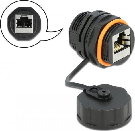 Delock DELOCK Kabelverbinder RJ45 Bu/Bu Cat.6A wasserfest Verschl.