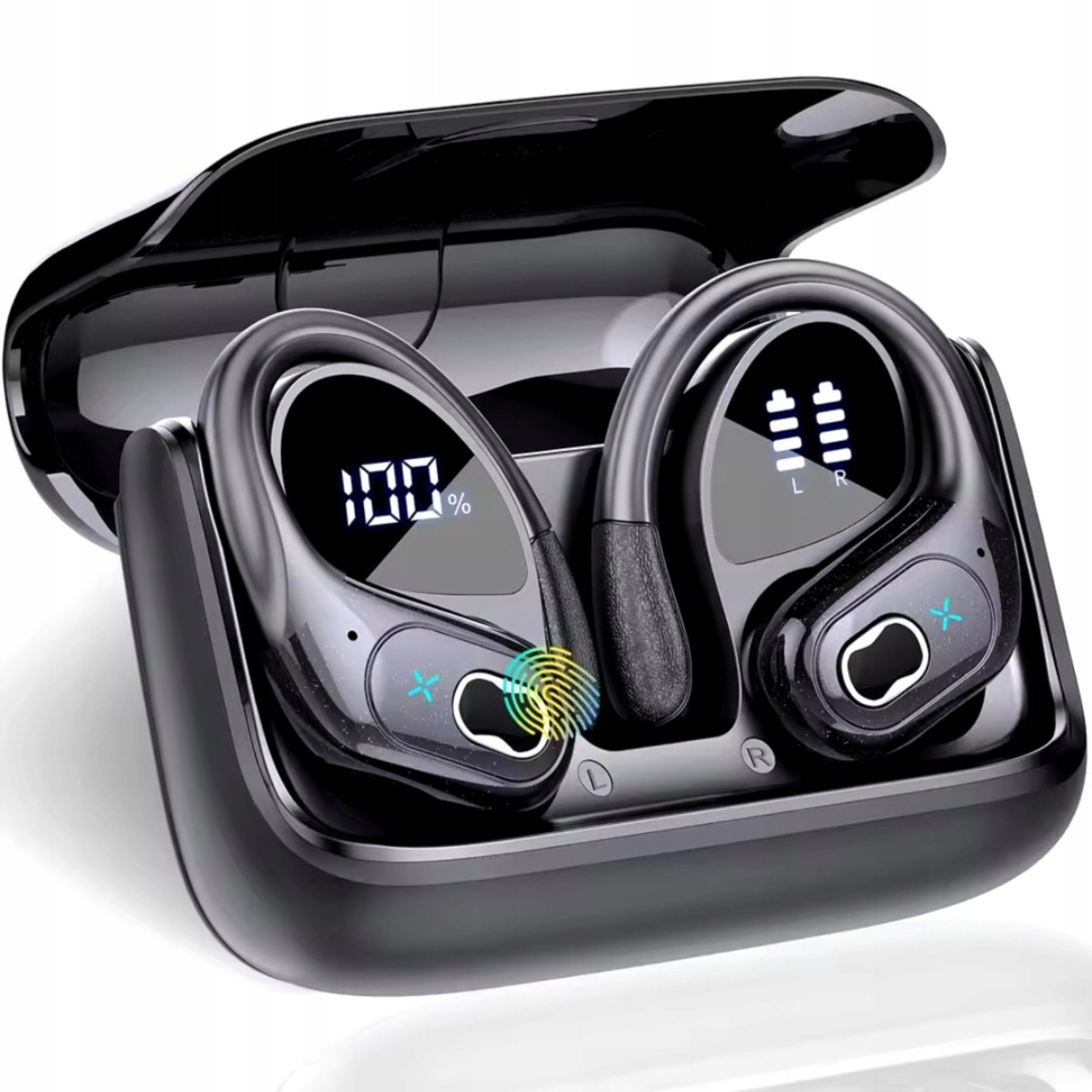 Sportowe Słuchawki Bezprzewodowe Bluetooth 5.3 Dokanałowe Powerbank 950mAh