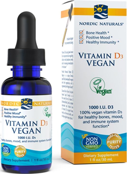 Nordic naturals Nordic Naturals - Witamina D3, Wegańska, 1000 IU, 30 ml