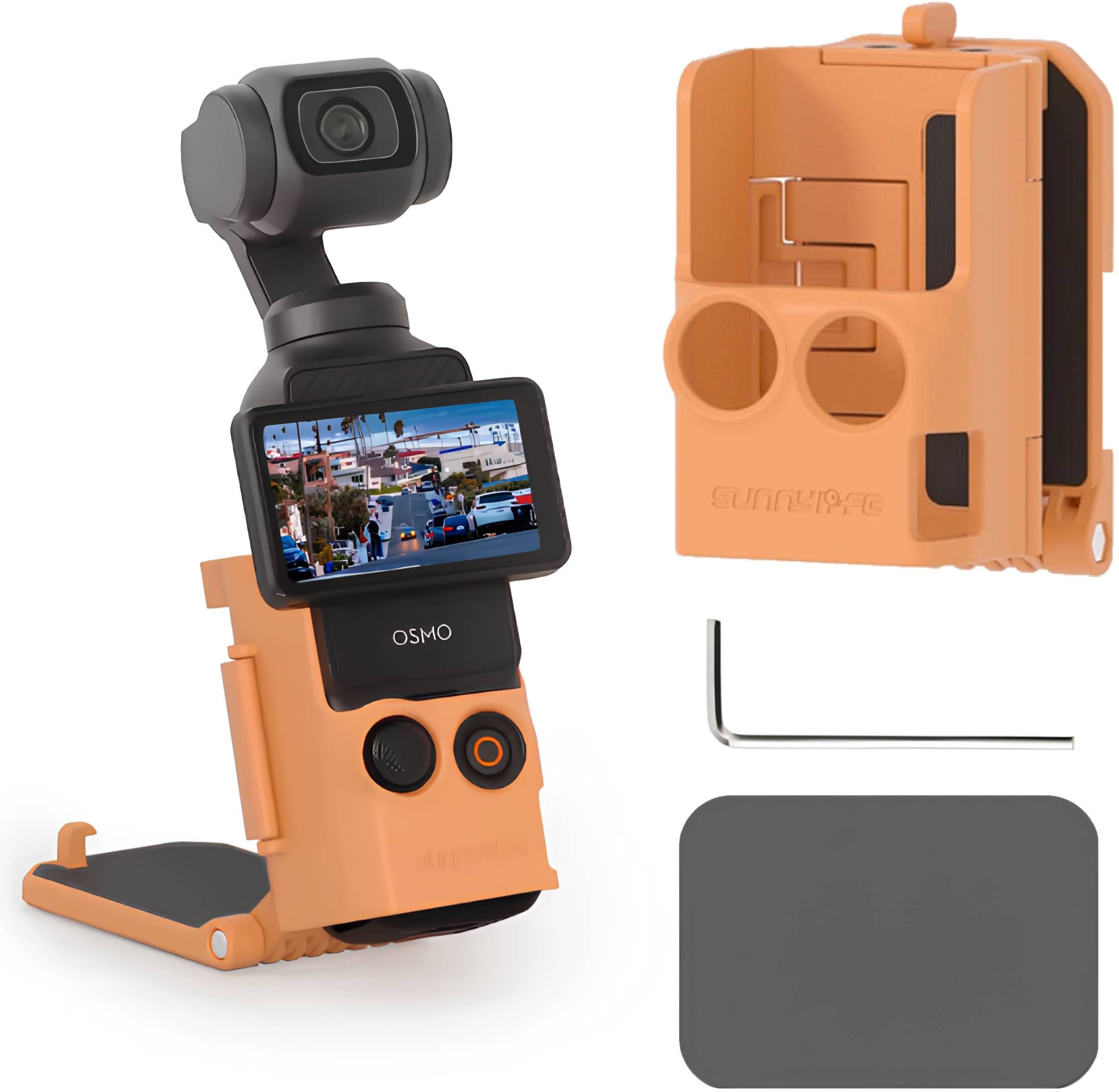 UCHWYT MAGNETYCZNY REGULOWANY MOCOWANIE OCHRONNE DO DJI OSMO POCKET 3 (POMARAŃCZOWY)
