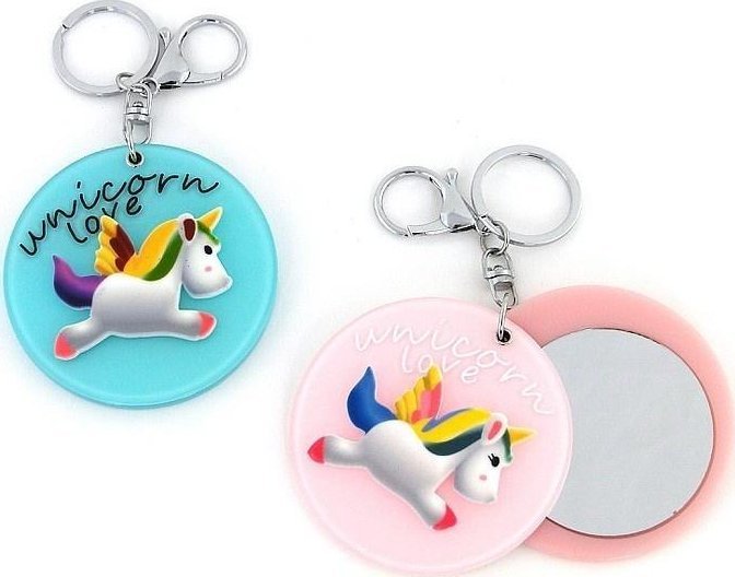 Brelok jednorożec z lusterkiem MIX