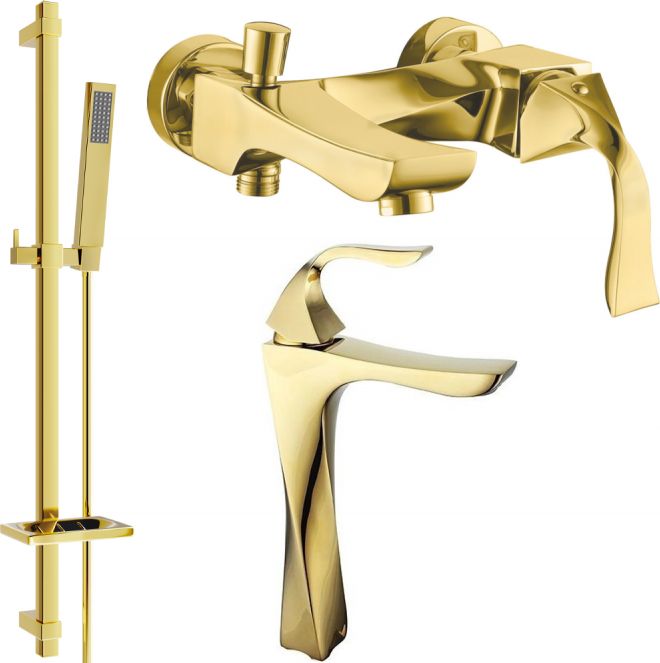 Mexen Mexen Estrella DQ02 zestaw wannowy, złoty - 72313DQ02-50