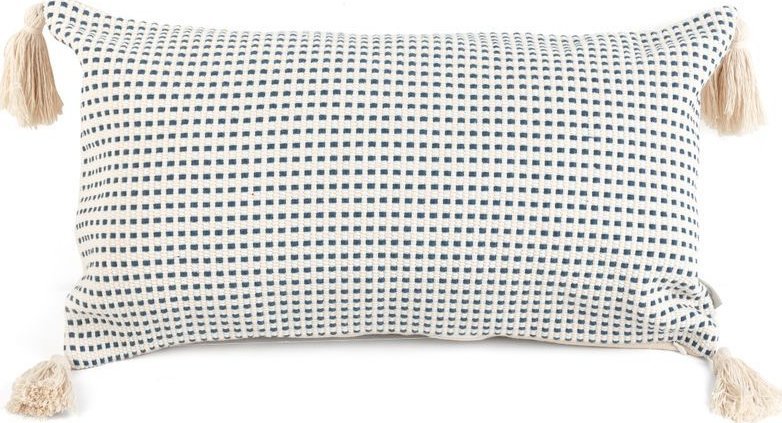 Eurofirany Poszewka dekoracyjna z pomponami PALERMO 30X50 granatowa